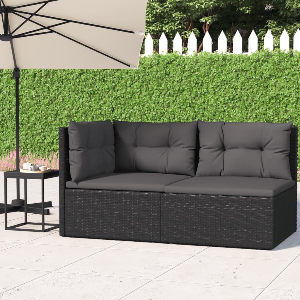 5-delige Loungeset met kussens poly rattan