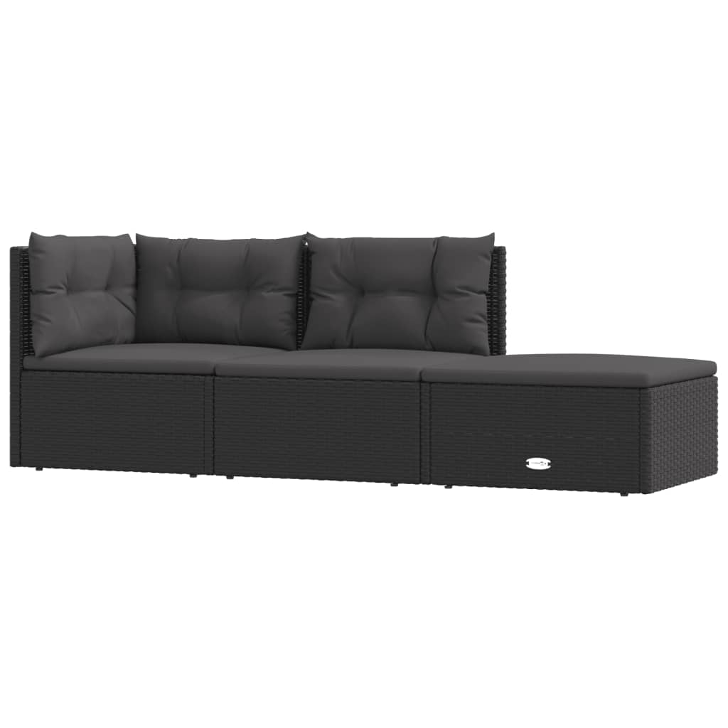 5-delige Loungeset met kussens poly rattan