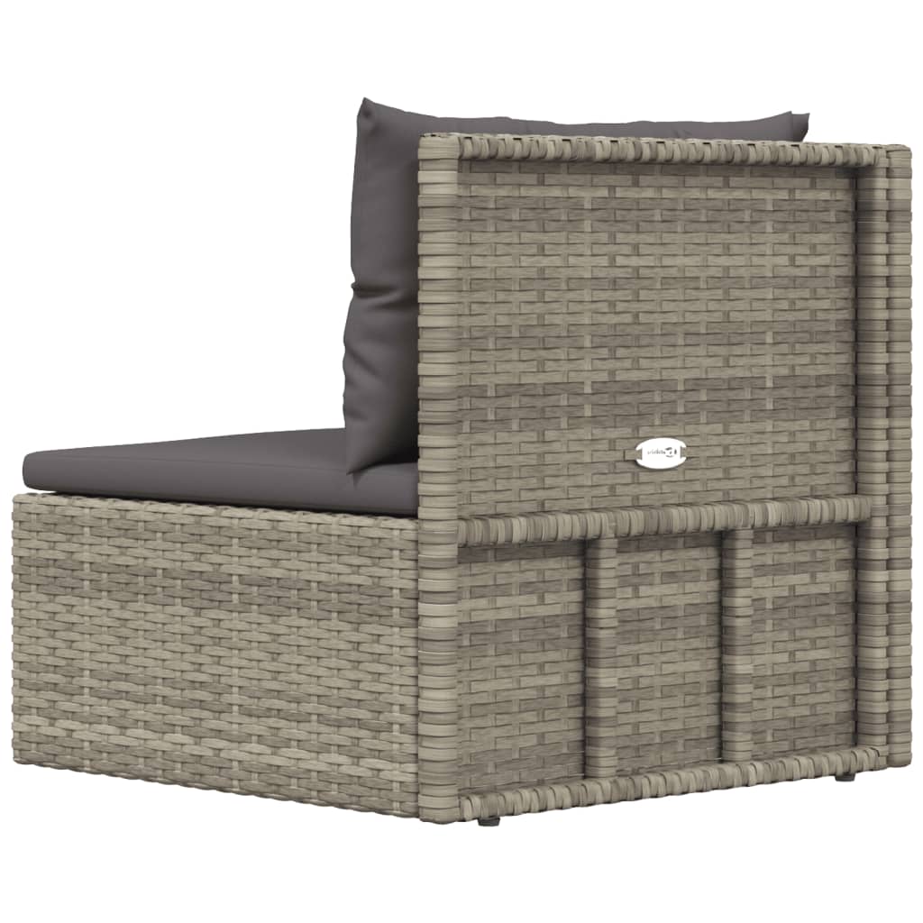 Tuinvoetenbank met kussen poly rattan