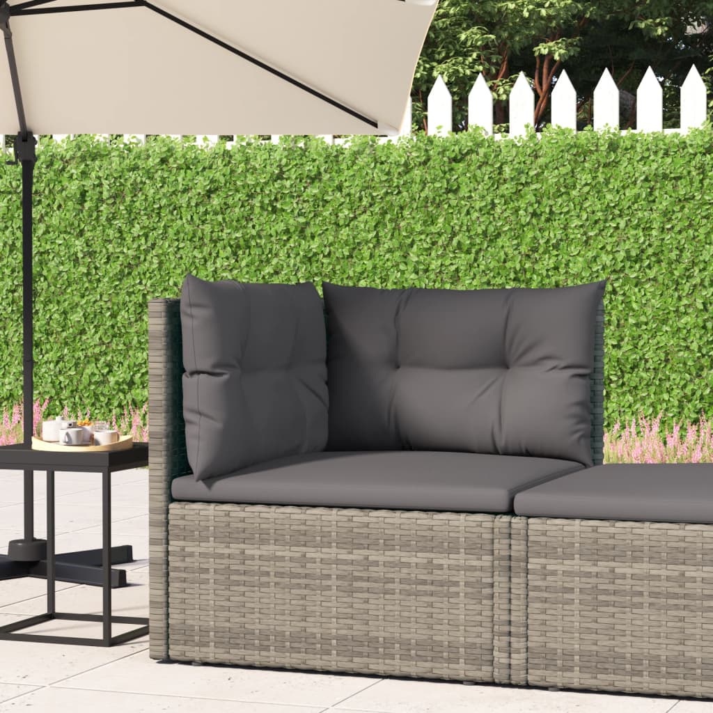 Repose-pieds de jardin avec coussin en polyrotin