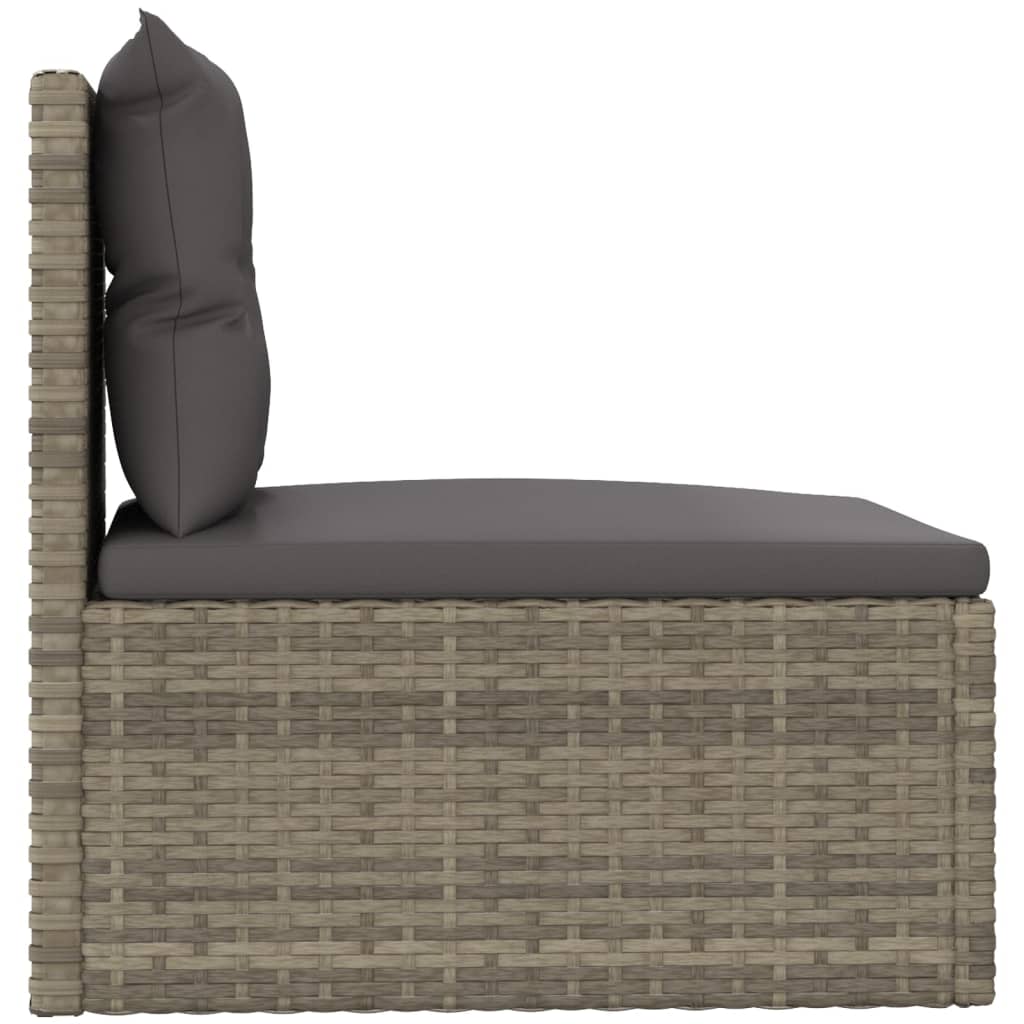 Repose-pieds de jardin avec coussin en polyrotin