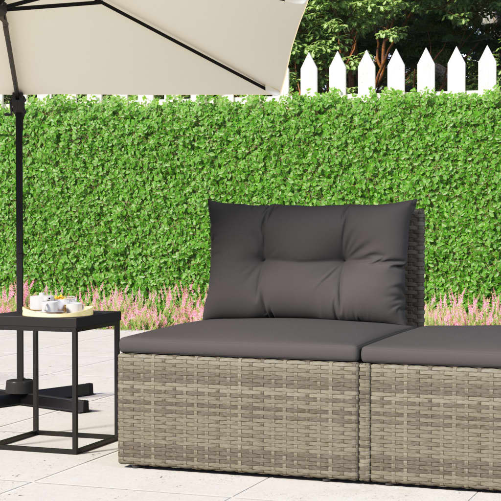 Repose-pieds de jardin avec coussin en polyrotin