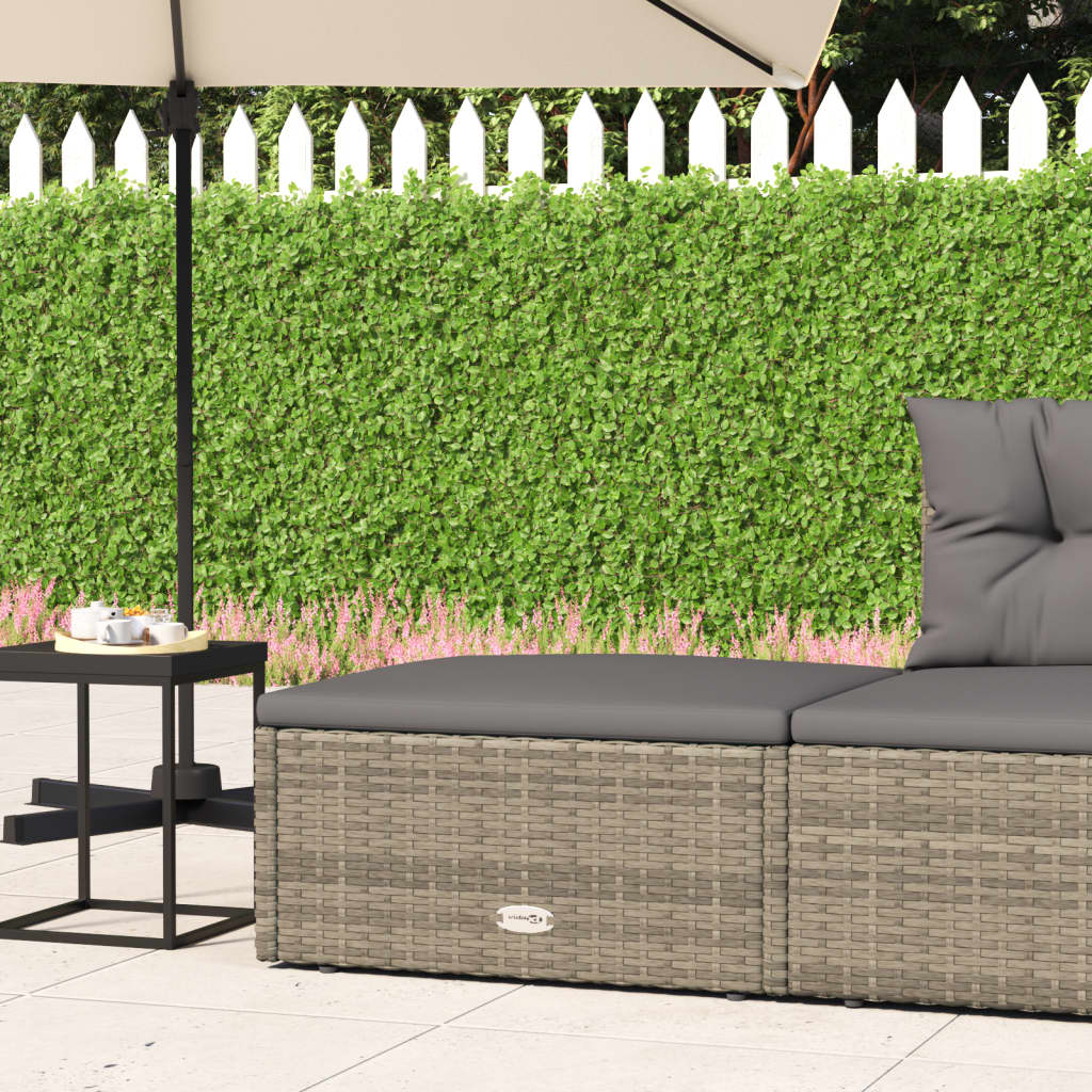 Repose-pieds de jardin avec coussin en polyrotin