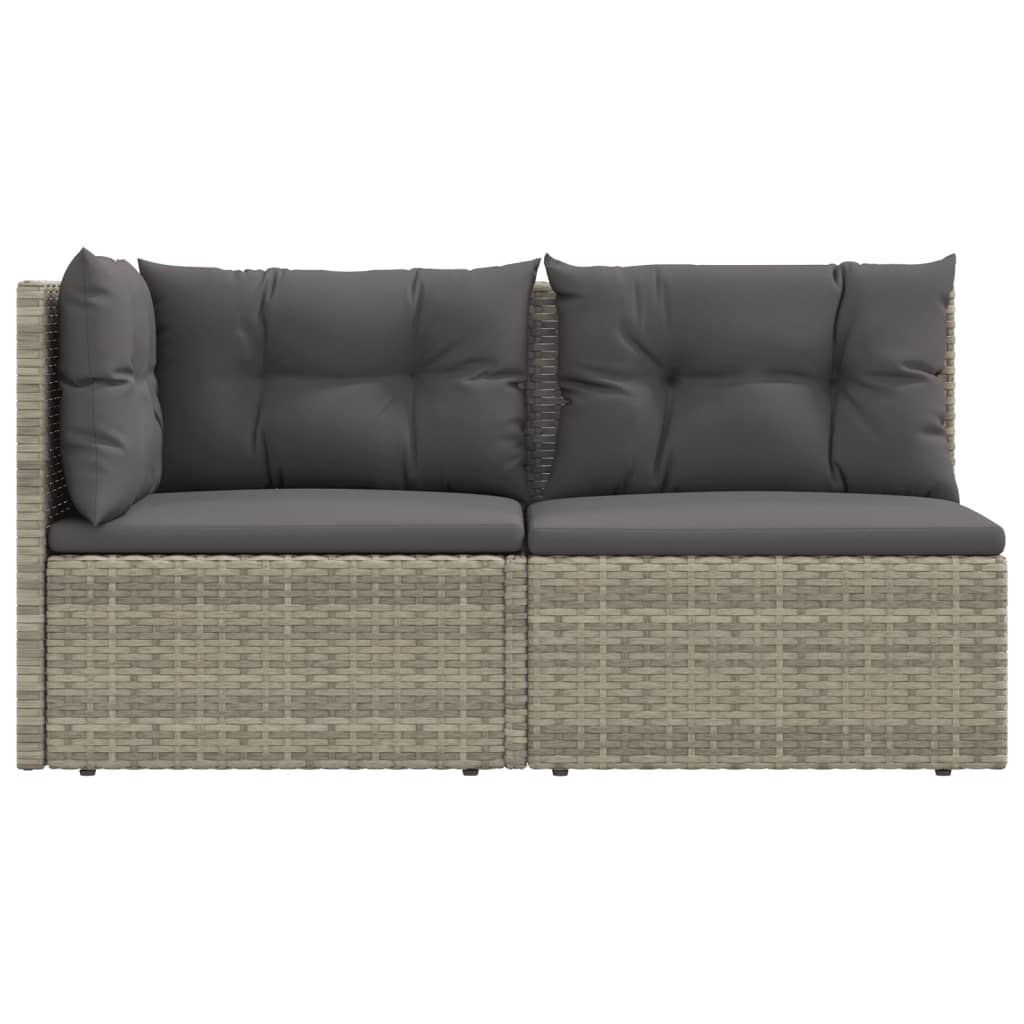 5-delige Loungeset met kussens poly rattan