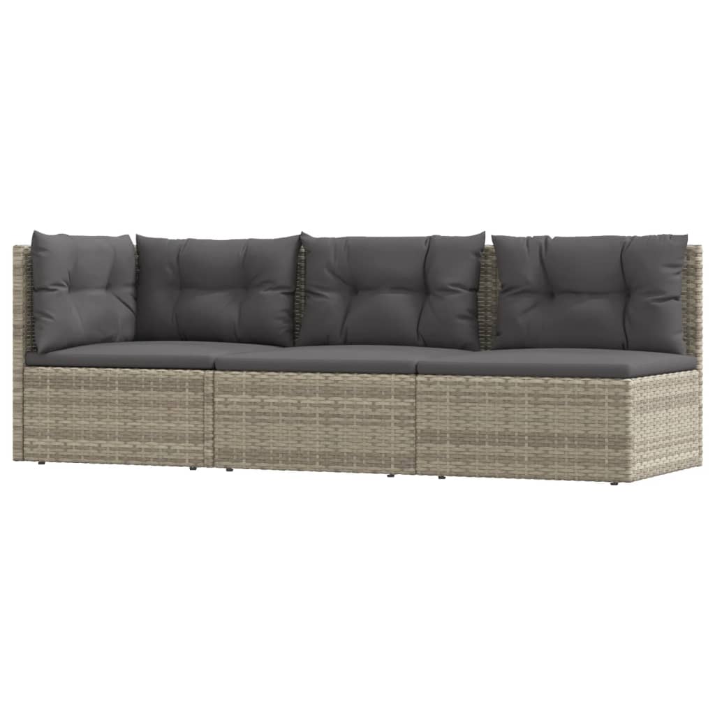 5-delige Loungeset met kussens poly rattan