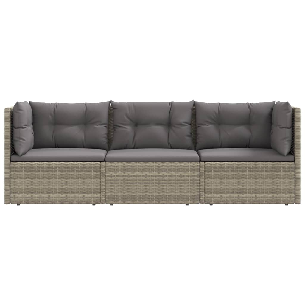 5-delige Loungeset met kussens poly rattan