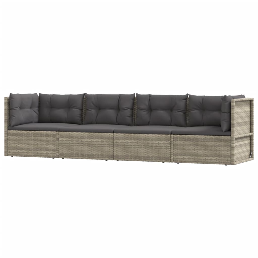 5-delige Loungeset met kussens poly rattan