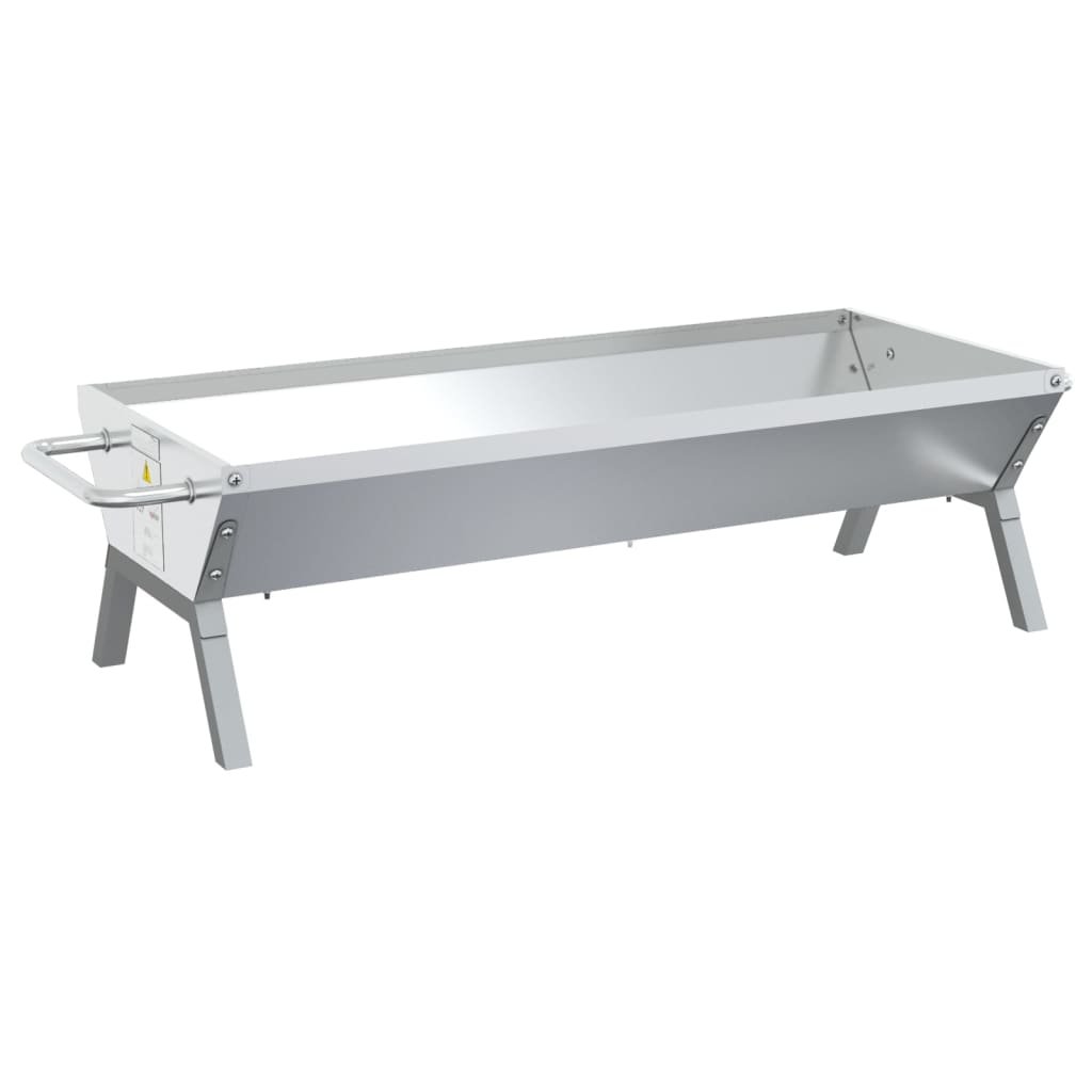 Barbecueplaat 158x42x31 cm roestvrij staal zilverkleurig