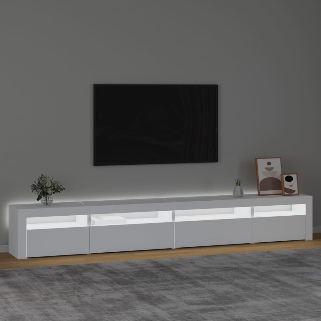 Meuble TV avec éclairage LED 270x35x40 cm couleur chêne