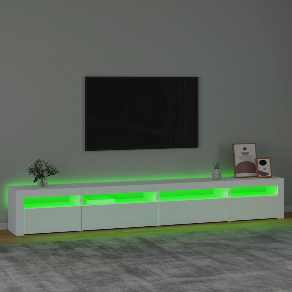 Meuble TV avec éclairage LED 270x35x40 cm couleur chêne