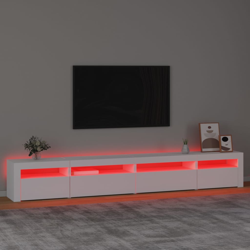 Meuble TV avec éclairage LED 270x35x40 cm couleur chêne