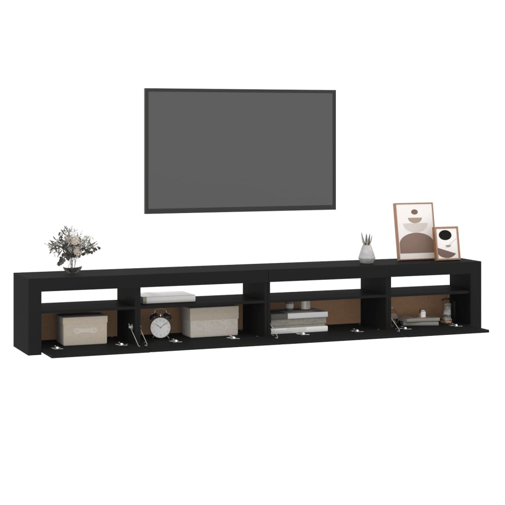 Meuble TV avec éclairage LED 270x35x40 cm couleur chêne