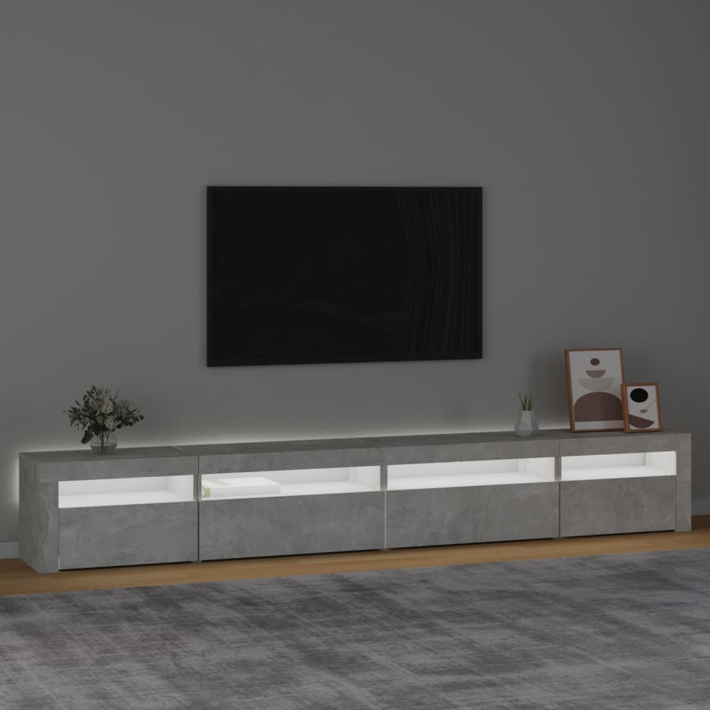 Meuble TV avec éclairage LED 270x35x40 cm couleur chêne