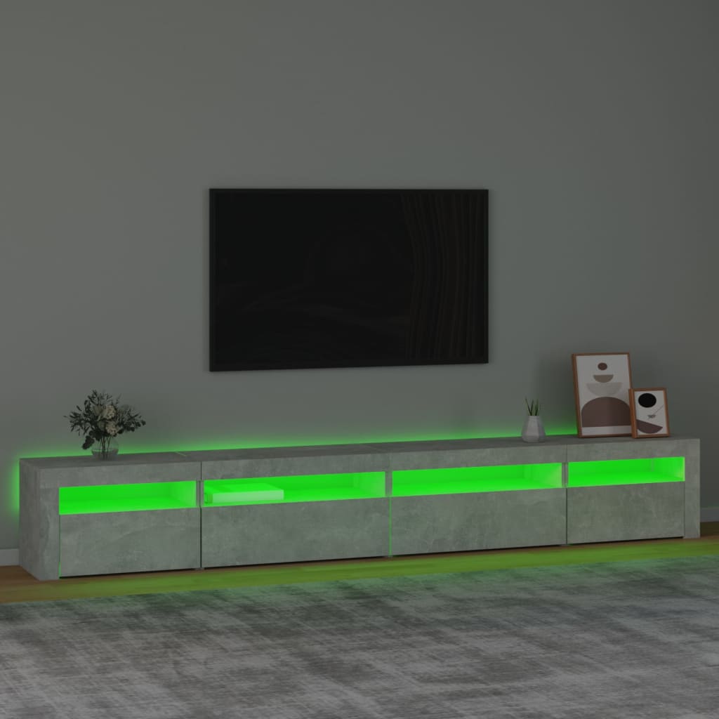 Meuble TV avec éclairage LED 270x35x40 cm couleur chêne