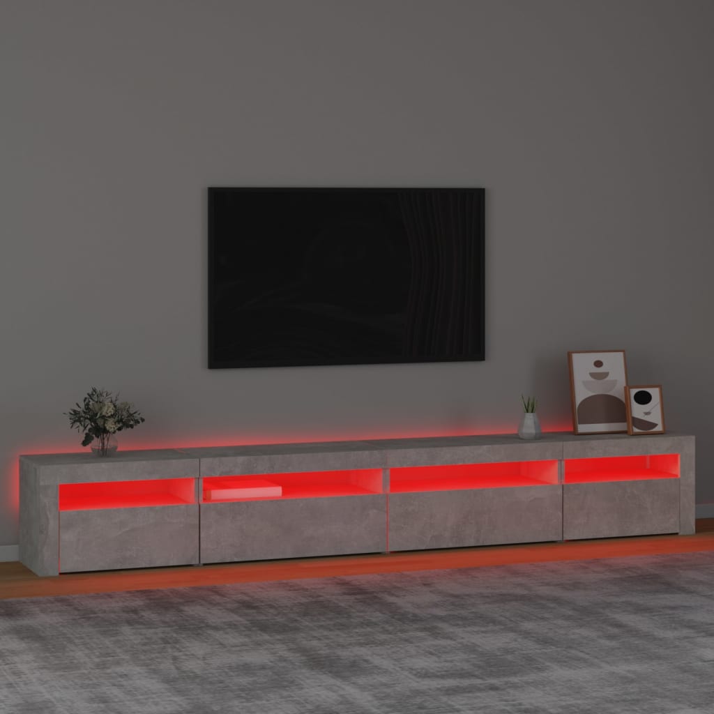 Meuble TV avec éclairage LED 270x35x40 cm couleur chêne