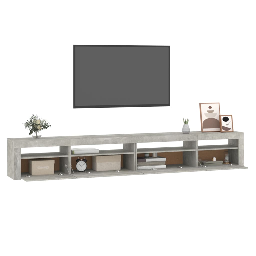 Meuble TV avec éclairage LED 270x35x40 cm couleur chêne