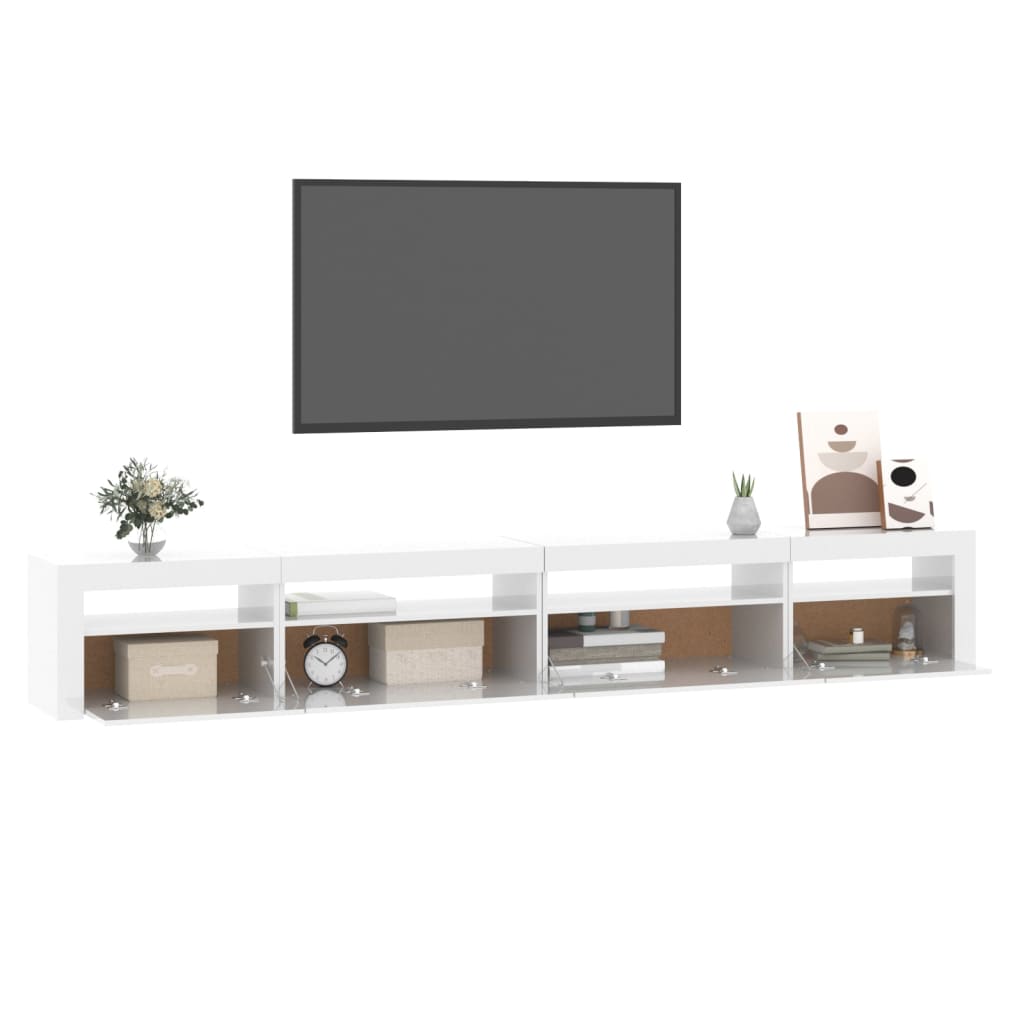 Meuble TV avec éclairage LED 270x35x40 cm couleur chêne