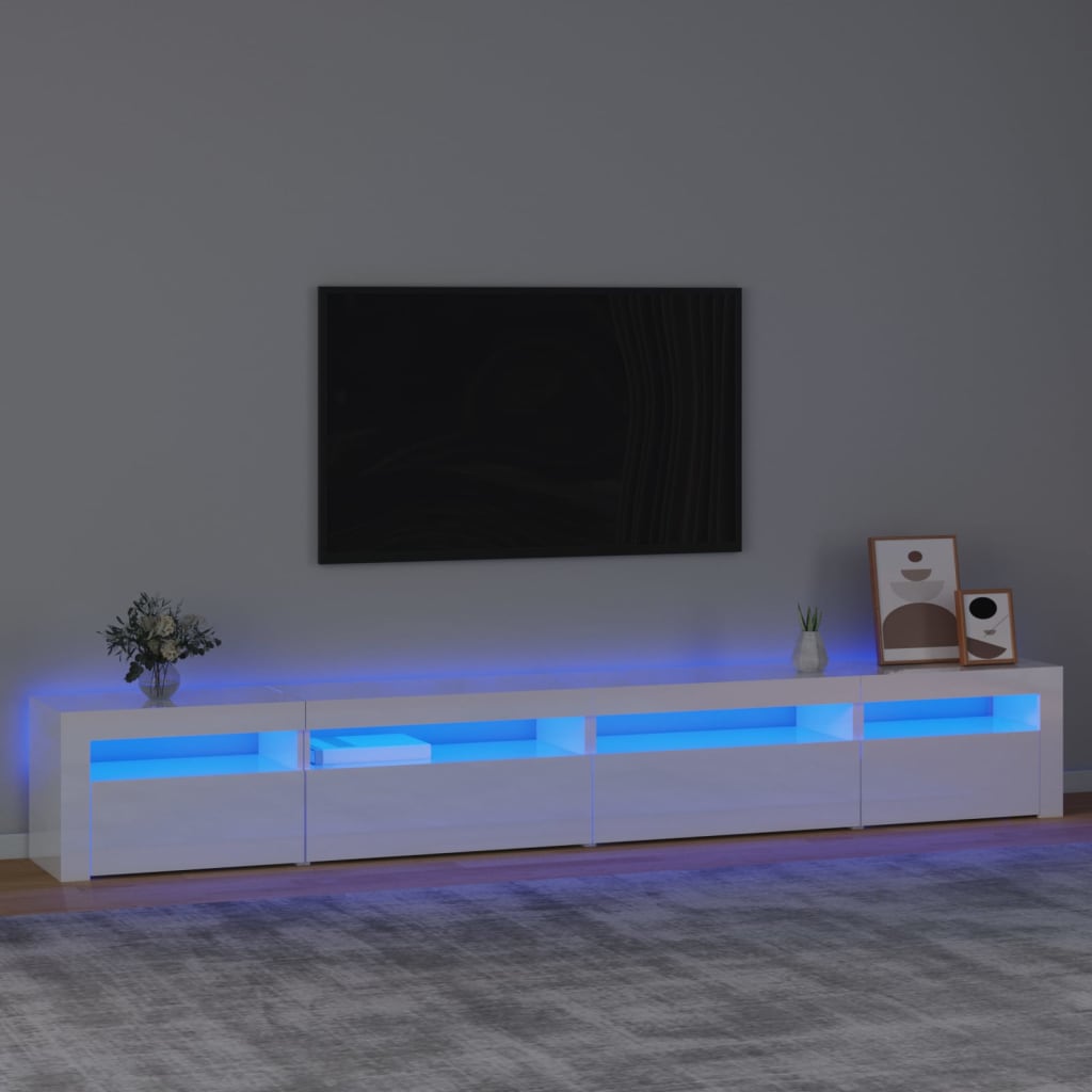 Tv-meubel met LED-verlichting 270x35x40 cm eikenkleurig