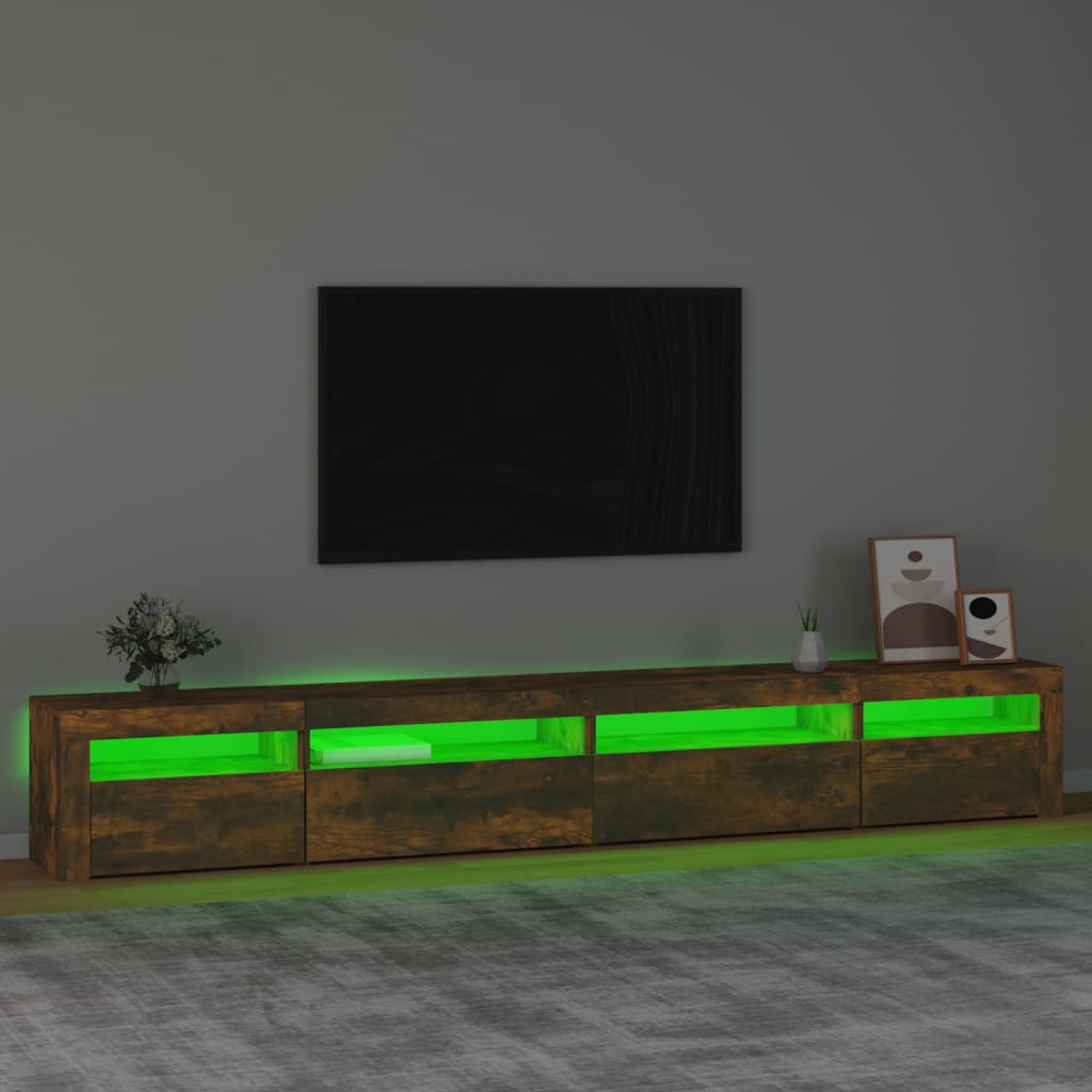 Meuble TV avec éclairage LED 240x35x40 cm