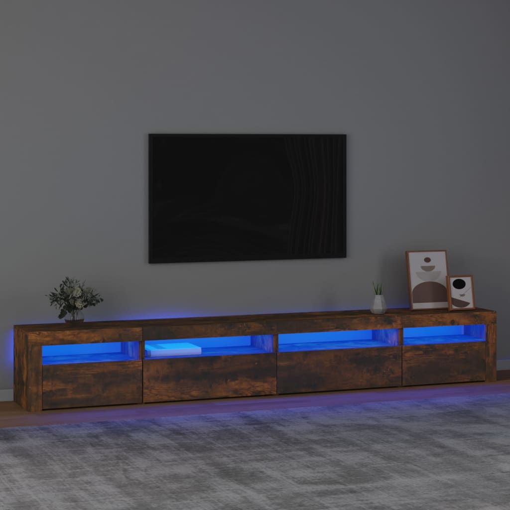 Meuble TV avec éclairage LED 240x35x40 cm