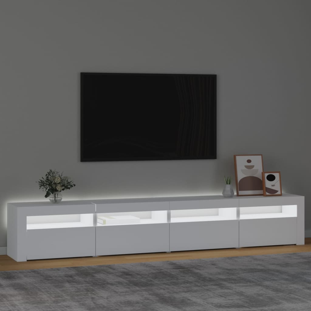 Meuble TV avec éclairage LED 270x35x40 cm couleur chêne