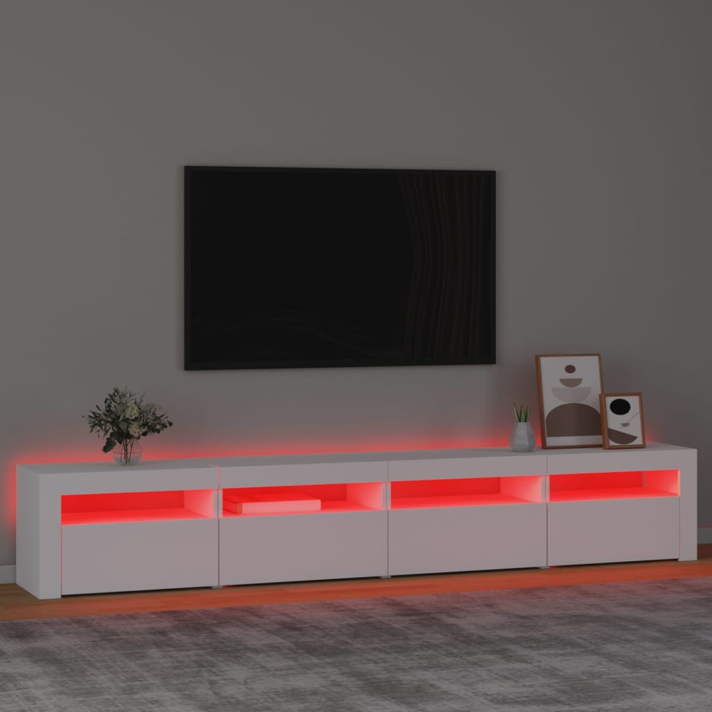 Meuble TV avec éclairage LED 270x35x40 cm couleur chêne