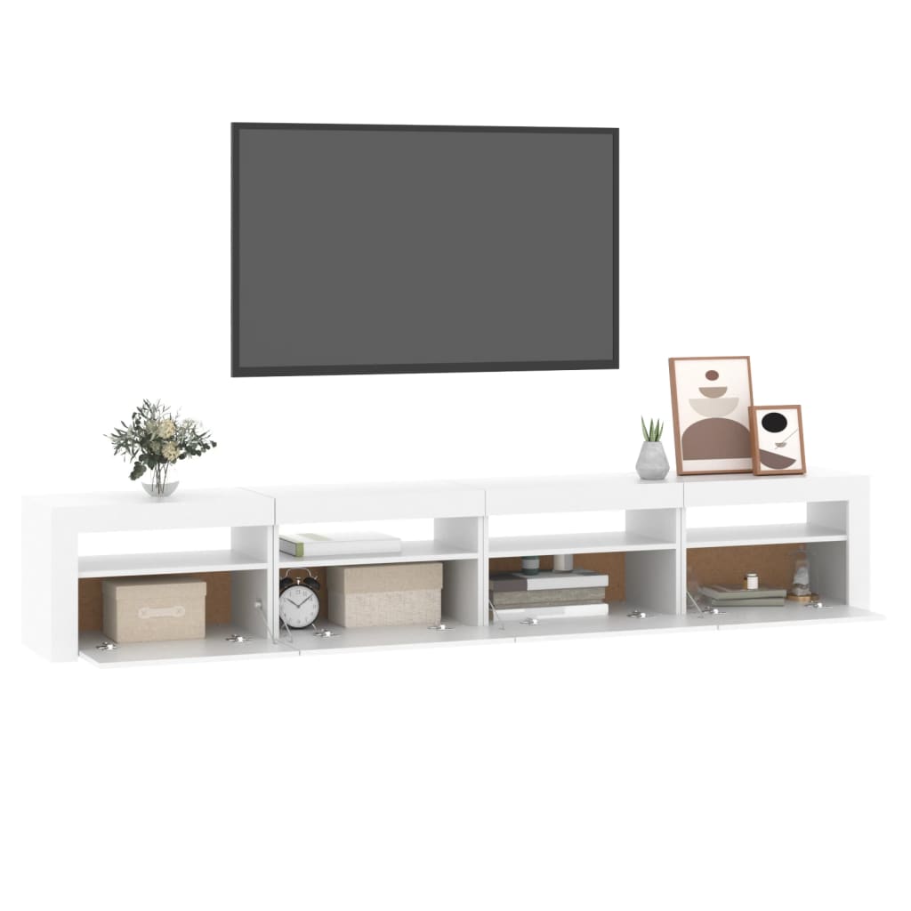 Meuble TV avec éclairage LED 270x35x40 cm couleur chêne