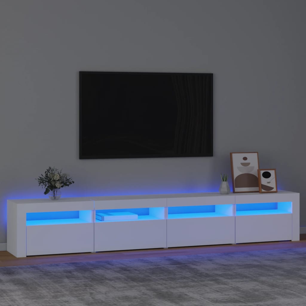 Meuble TV avec éclairage LED 270x35x40 cm couleur chêne