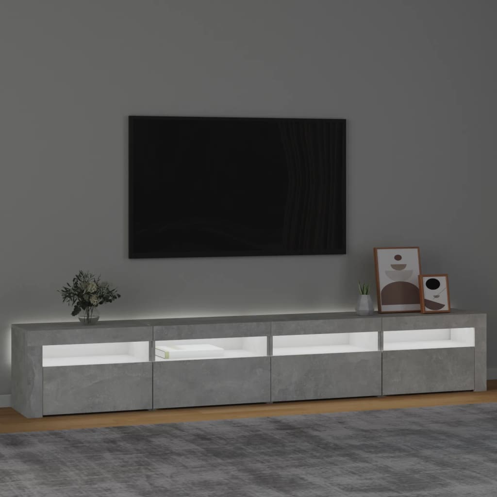 Tv-meubel met LED-verlichting 270x35x40 cm eikenkleurig