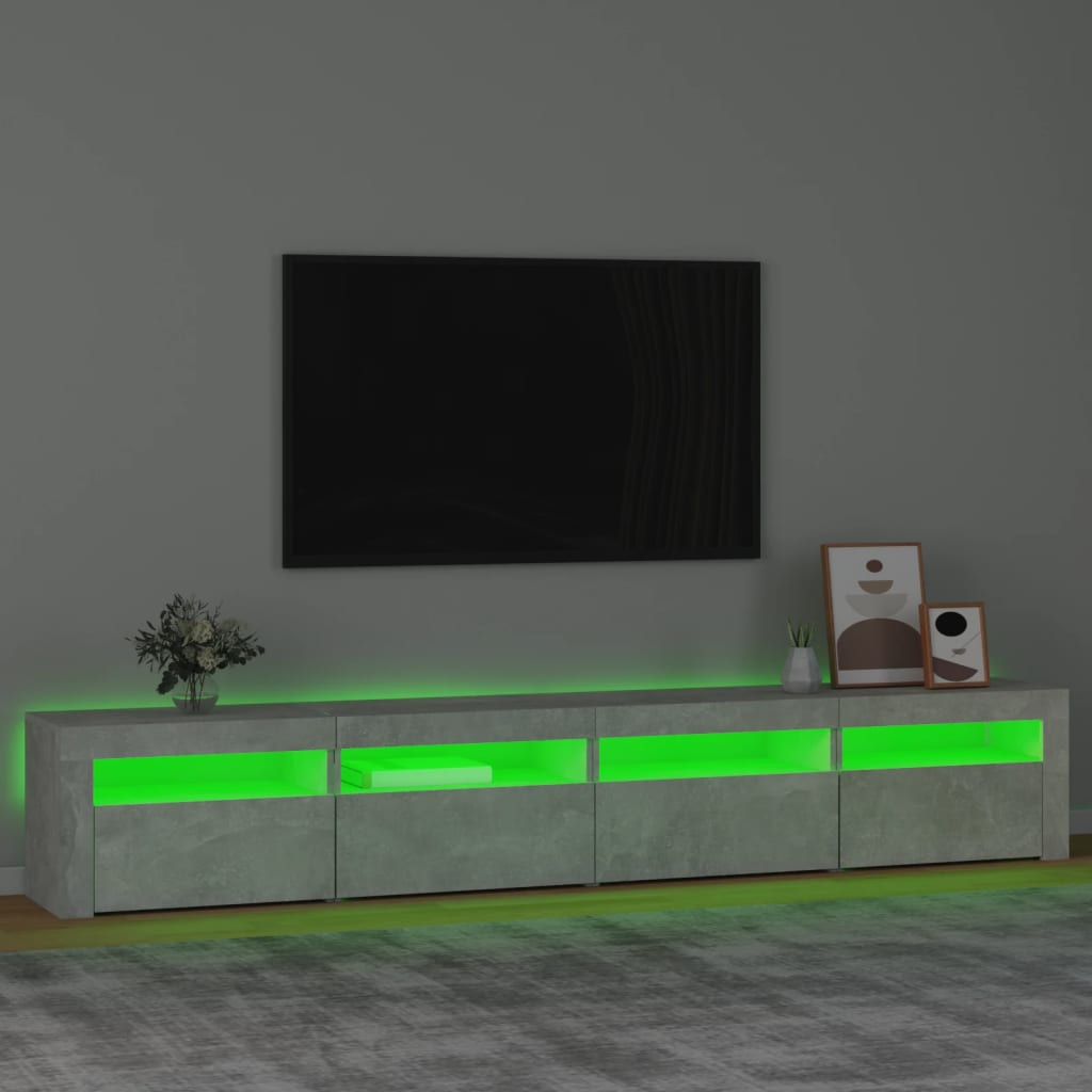 Meuble TV avec éclairage LED 270x35x40 cm couleur chêne