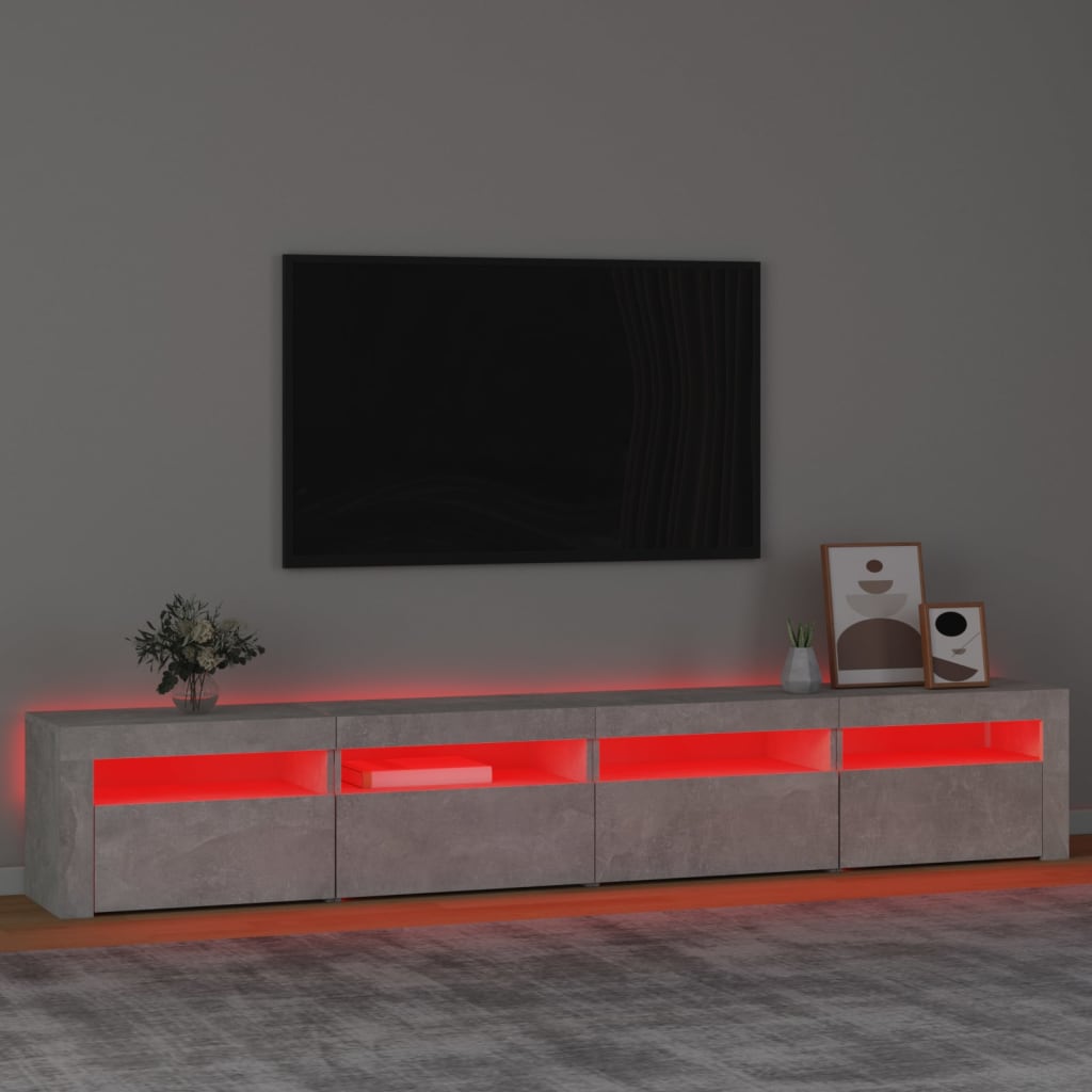 Meuble TV avec éclairage LED 270x35x40 cm couleur chêne