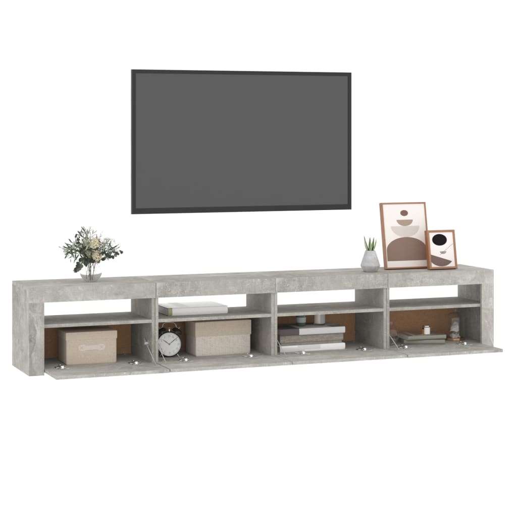 Meuble TV avec éclairage LED 270x35x40 cm couleur chêne