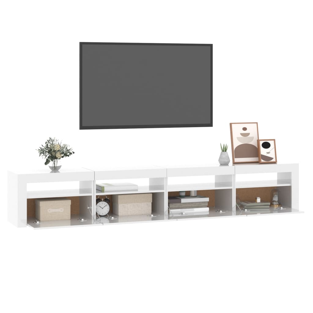 Meuble TV avec éclairage LED 270x35x40 cm couleur chêne