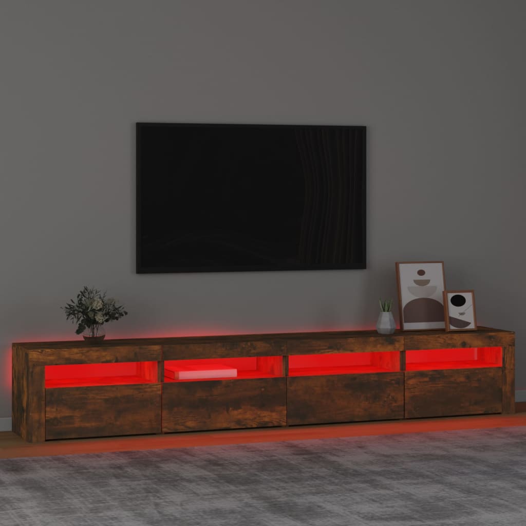 Meuble TV avec éclairage LED 240x35x40 cm