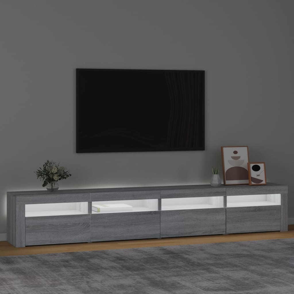 Tv-meubel met LED-verlichting 270x35x40 cm eikenkleurig