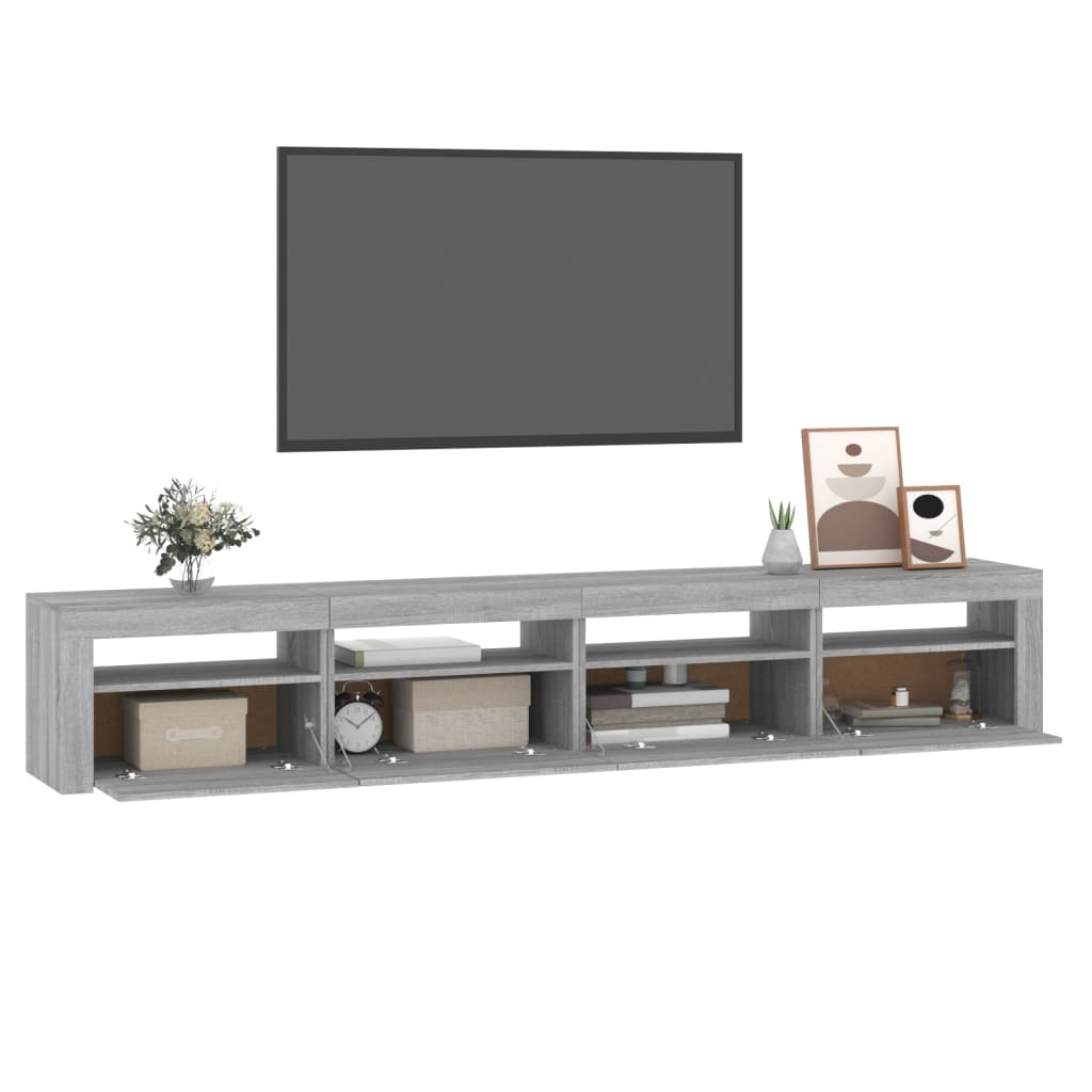 Tv-meubel met LED-verlichting 270x35x40 cm eikenkleurig