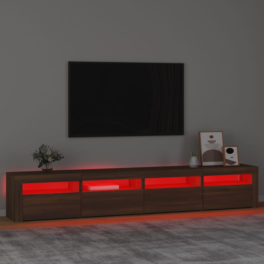 Meuble TV avec éclairage LED 240x35x40 cm