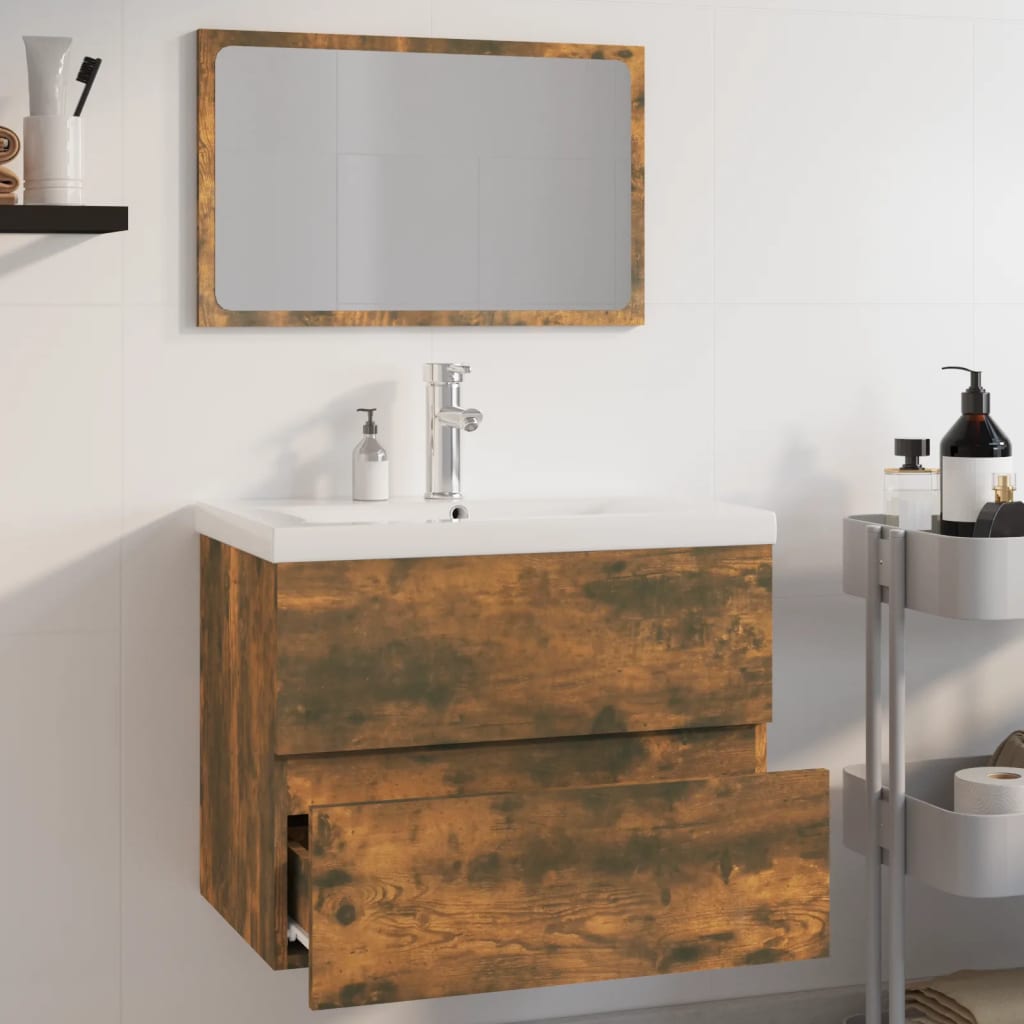 Ensemble de meubles de salle de bain en bois couleur chêne