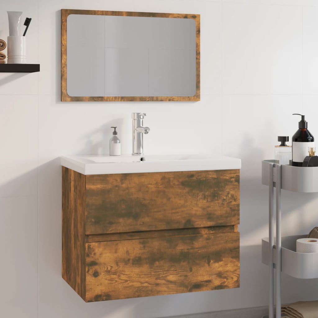 Ensemble de meubles de salle de bain en bois couleur chêne