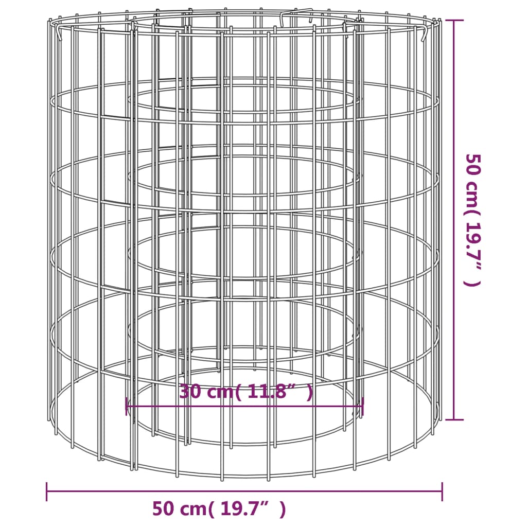 Foyer gabion Ø 50 cm en fer galvanisé