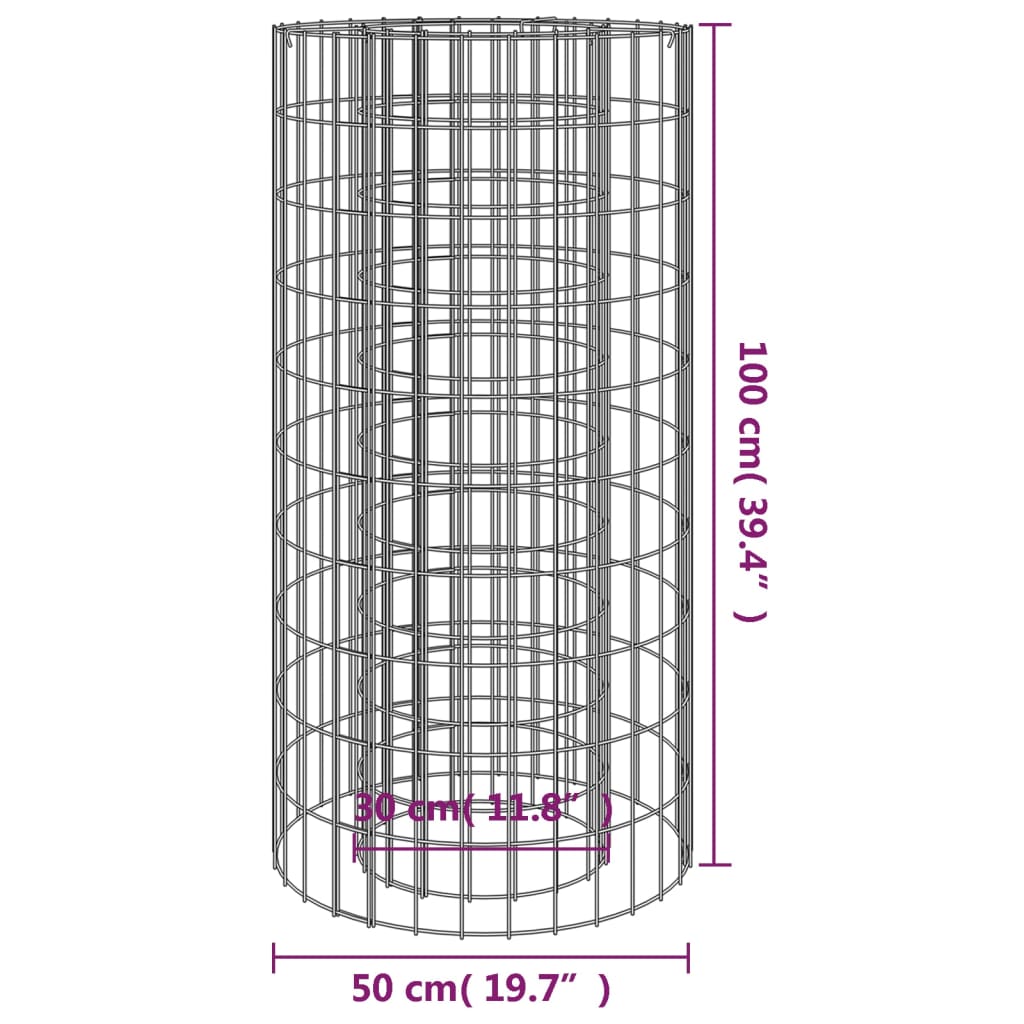 Foyer gabion Ø 50 cm en fer galvanisé