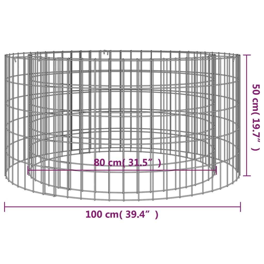 Foyer gabion Ø 50 cm en fer galvanisé