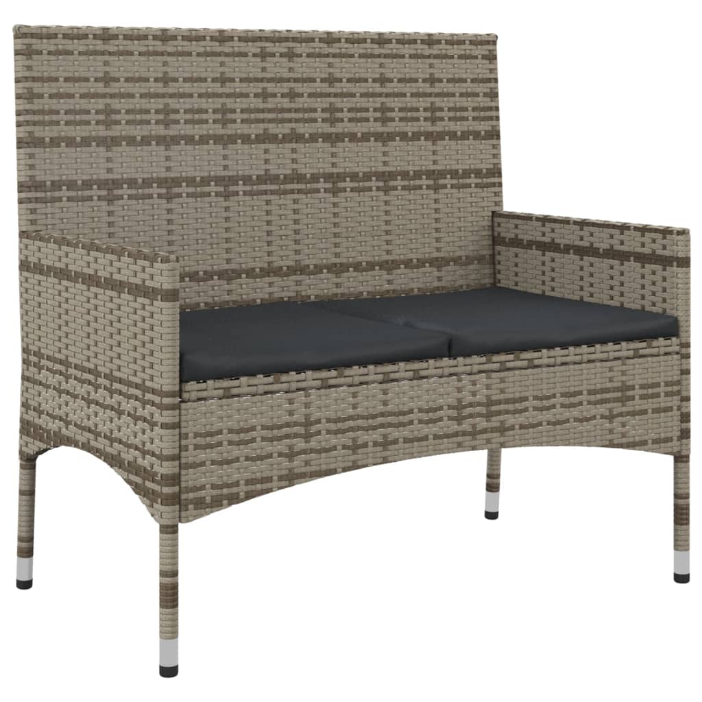 4-delige Loungeset met kussens poly rattan