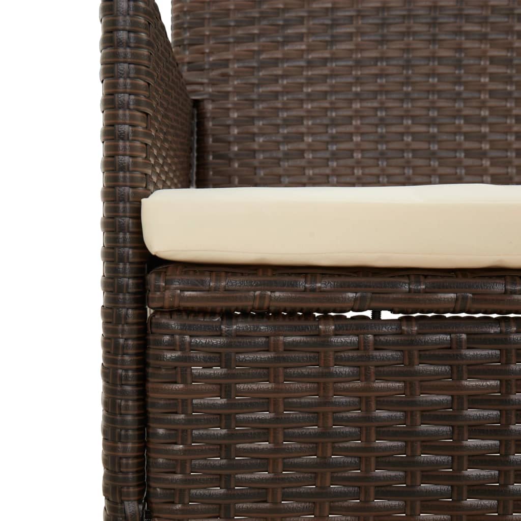 4-delige Loungeset met kussens poly rattan