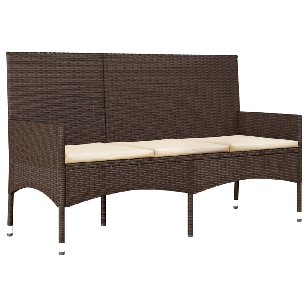 4-delige Loungeset met kussens poly rattan