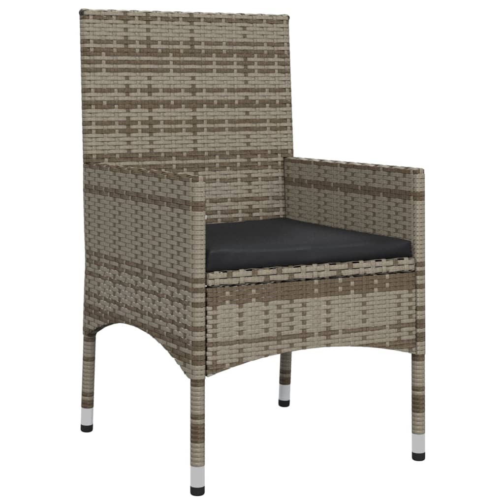 4-delige Loungeset met kussens poly rattan