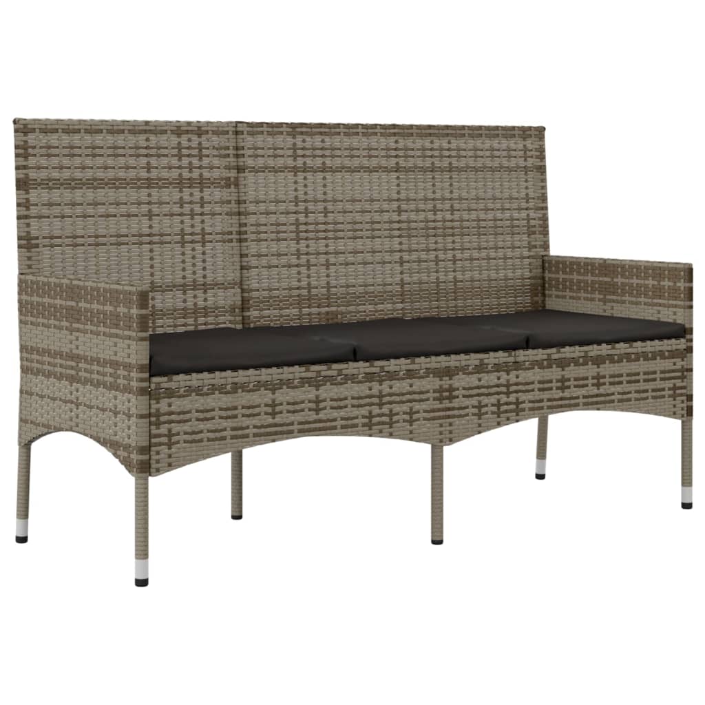 4-delige Loungeset met kussens poly rattan