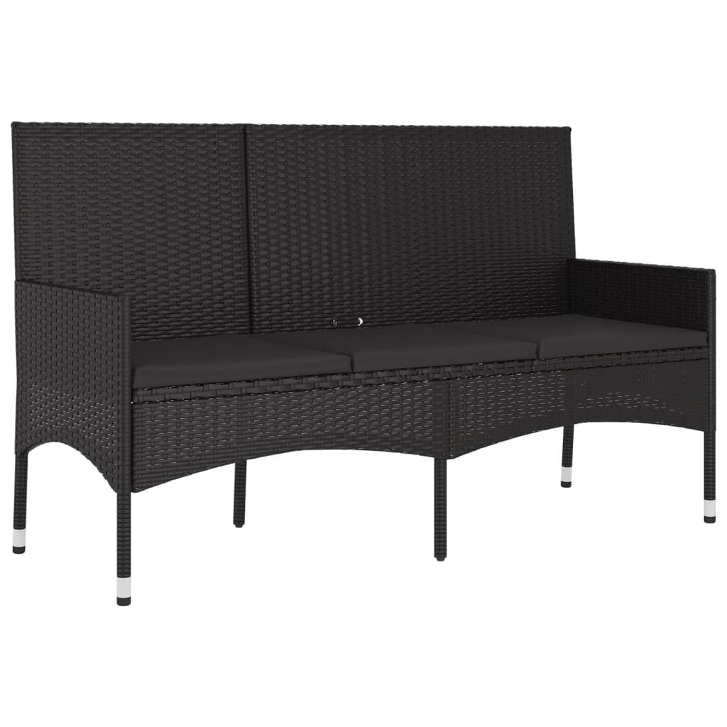 4-delige Loungeset met kussens poly rattan