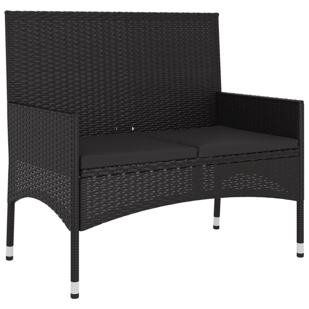 6-delige Loungeset met kussens poly rattan