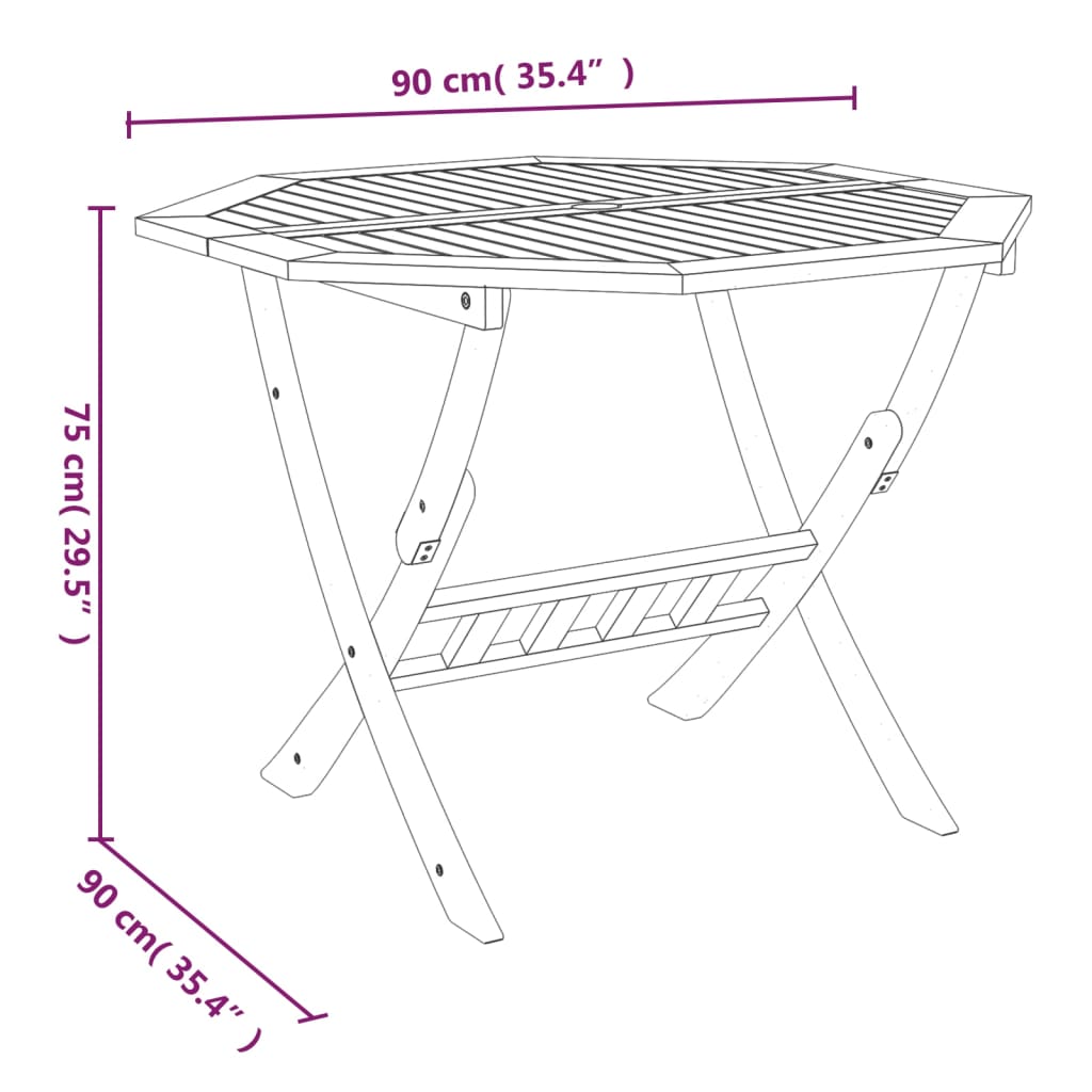 Ensemble de salle à manger 5 pièces en bois d'acacia massif